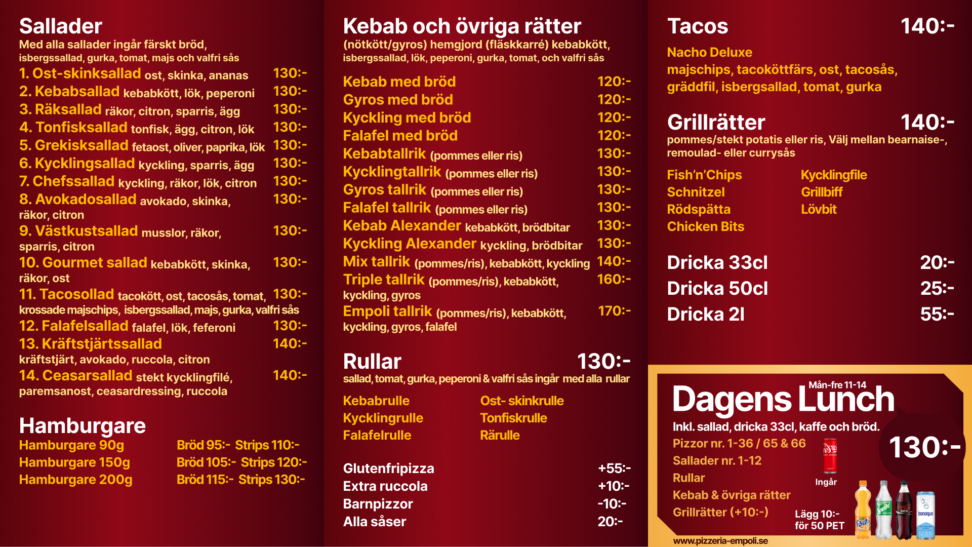Bild på våran special meny